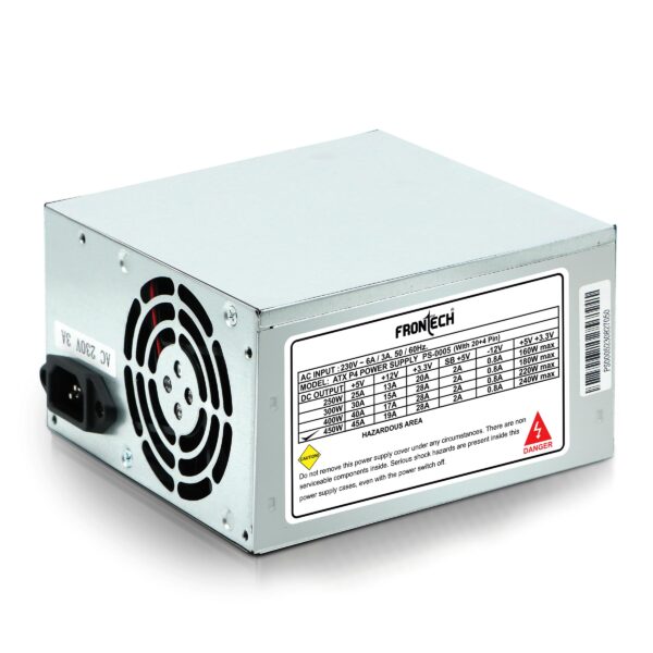 FRONTECH 450 Watts SMPS Power Supply Unit, Compliant with ATX 12V, 20/24 Pin Main Power, Power Protection