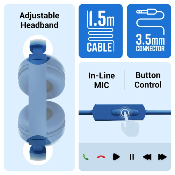 Zebronics Boom Wired Over Ear Headphone with in-Line MIC